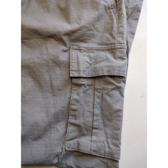 Forever 21 Men Grey Ripstop Cargo Jogger Pants Elastic Waist Size Large - Picture 4 of 5
